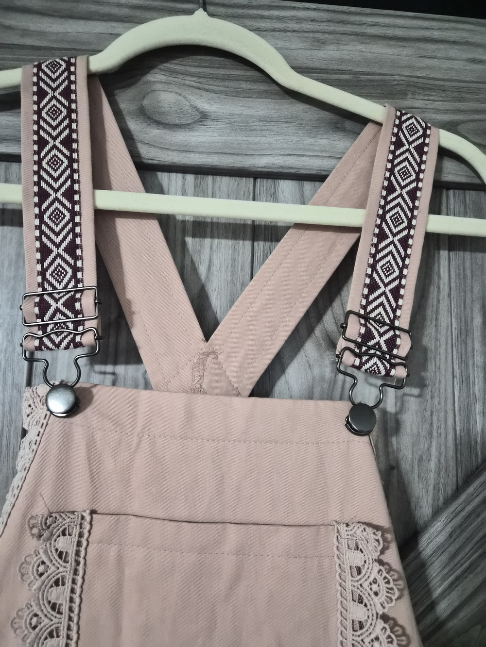 Listicle Pink Tiered Maxi Dress with Lace Trim - Picture 2 of 7